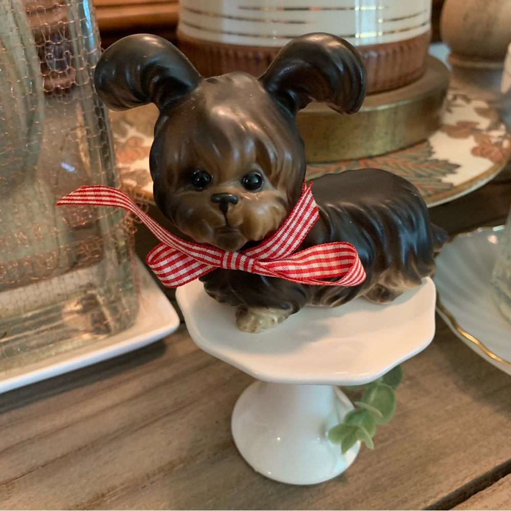 🌱 vintage ceramic dog~ pets~ Farmhouse~ trinket